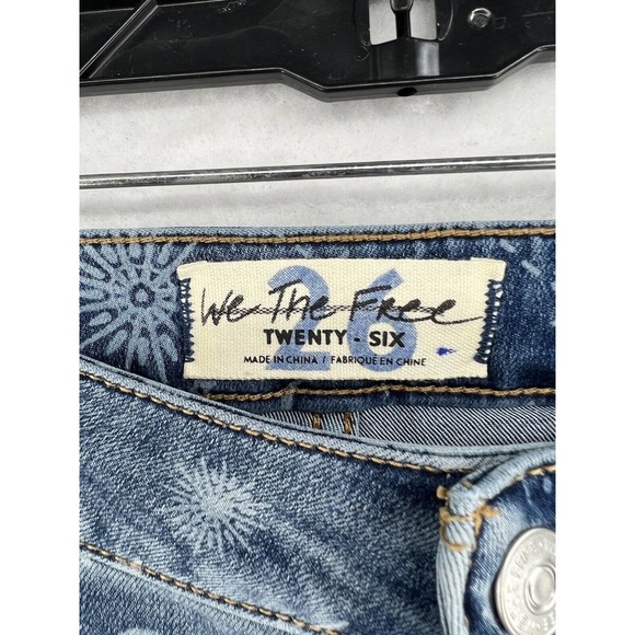 Free People Just Float On Printed Flare High Rise Jeans - Picture 7 of 9